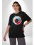 Fotoğraf Makinesi Camera Lens Pamuklu Bisiklet Yaka Kadın Erkek Oversize Boyfriend Dijital Baskılı Siyah T-Shirt 3