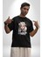 Koç Kadın Savaşcı Pamuklu Bisiklet Yaka Kadın Erkek Oversize Boyfriend Dijital Baskılı Siyah T-Shirt 3