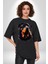 Sulu Boya Rottweiler Pamuklu Bisiklet Yaka Kadın Erkek Oversize Boyfriend Dijital Baskılı Siyah T-Shirt 1