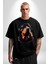 Sulu Boya Rottweiler Pamuklu Bisiklet Yaka Kadın Erkek Oversize Boyfriend Dijital Baskılı Siyah T-Shirt 2