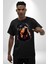 Sulu Boya Rottweiler Pamuklu Bisiklet Yaka Kadın Erkek Oversize Boyfriend Dijital Baskılı Siyah T-Shirt 4