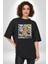Positive Düşünce Pamuklu Bisiklet Yaka Kadın Erkek Oversize Boyfriend Dijital Baskılı Siyah T-Shirt 1