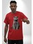 British Shorthair Kedi Pamuklu Bisiklet Yaka Kadın Erkek Oversize Boyfriend Dijital Baskılı Kırmızı T-Shirt 2