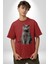 British Shorthair Kedi Pamuklu Bisiklet Yaka Kadın Erkek Oversize Boyfriend Dijital Baskılı Kırmızı T-Shirt 4