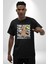 Positive Düşünce Pamuklu Bisiklet Yaka Kadın Erkek Oversize Boyfriend Dijital Baskılı Siyah T-Shirt 4