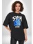 Birlikte Kal Pamuklu Bisiklet Yaka Kadın Erkek Oversize Boyfriend Dijital Baskılı Siyah T-Shirt 1