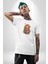 Renkli Kurukafa Hippi Kadın Erkek Unisex Beyaz Organik Baskılı T-Shirt Penye Yüksek Kalite 4
