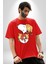 Yastık Uyku Uyku Tulumu Pamuklu Bisiklet Yaka Kadın Erkek Oversize Boyfriend Dijital Baskılı Kırmızı T-Shirt 2