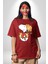 Yastık Uyku Uyku Tulumu Pamuklu Bisiklet Yaka Kadın Erkek Oversize Boyfriend Dijital Baskılı Kırmızı T-Shirt 3