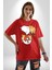 Yastık Uyku Uyku Tulumu Pamuklu Bisiklet Yaka Kadın Erkek Oversize Boyfriend Dijital Baskılı Kırmızı T-Shirt 5