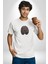 Kuru Kahve Çekirdeği Beyin Kadın Erkek Unisex Beyaz Organik Baskılı T-Shirt Penye Yüksek Kalite 3