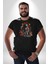 Astronot Yapay Zeka Yürüyüş Kadın Erkek Unisex Siyah Organik Baskılı T-Shirt Penye Yüksek Kalite 4