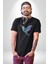 Sinek Kuşu Renkli Kadın Erkek Unisex Siyah Organik Baskılı T-Shirt Penye Yüksek Kalite 3