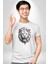 Beyaz Kaplan Kükreme Kadın Erkek Unisex Beyaz Organik Baskılı T-Shirt Penye Yüksek Kalite 5