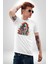 Astronot Yapay Zeka Yürüyüş Kadın Erkek Unisex Beyaz Organik Baskılı T-Shirt Penye Yüksek Kalite 3