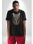Kulaklık Kedi Kadın Erkek Unisex Siyah Organik Baskılı T-Shirt Penye Yüksek Kalite 4