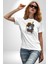 Gangster Panda Kadın Erkek Unisex Beyaz Organik Baskılı T-Shirt Penye Yüksek Kalite 2