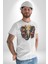Bereket Fil Hintli Tasarım Kadın Erkek Unisex Beyaz Organik Baskılı T-Shirt Penye Yüksek Kalite 1