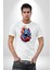 Renkli Kurt Kadın Erkek Unisex Beyaz Organik Baskılı T-Shirt Penye Yüksek Kalite 1