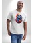 Renkli Kurt Kadın Erkek Unisex Beyaz Organik Baskılı T-Shirt Penye Yüksek Kalite 3