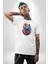 Renkli Kurt Kadın Erkek Unisex Beyaz Organik Baskılı T-Shirt Penye Yüksek Kalite 5