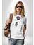 Gezegenler Balon Astronot Yükselişi Kadın Erkek Unisex Beyaz Organik Baskılı T-Shirt Penye Yüksek Kalite 3