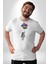 Gezegenler Balon Astronot Yükselişi Kadın Erkek Unisex Beyaz Organik Baskılı T-Shirt Penye Yüksek Kalite 4