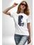 Cadılar Siyah Güller Kadın Erkek Unisex Beyaz Organik Baskılı T-Shirt Penye Yüksek Kalite 3