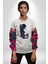 Cadılar Siyah Güller Kadın Erkek Unisex Beyaz Organik Baskılı T-Shirt Penye Yüksek Kalite 5