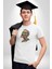 Zombi Kafası Kadın Erkek Unisex Beyaz Organik Baskılı T-Shirt Penye Yüksek Kalite 4