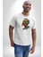 Zombi Kafası Kadın Erkek Unisex Beyaz Organik Baskılı T-Shirt Penye Yüksek Kalite 5