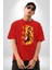 Aslan 1905 Taraftar Pamuklu Bisiklet Yaka Kadın Erkek Oversize Boyfriend Dijital Baskılı Kırmızı T-Shirt 1