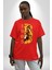 Aslan 1905 Taraftar Pamuklu Bisiklet Yaka Kadın Erkek Oversize Boyfriend Dijital Baskılı Kırmızı T-Shirt 2