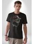 Pilot Çeketli Deri Şapkalı Cool Kedi Kadın Erkek Unisex Siyah Organik Baskılı T-Shirt Penye Yüksek Kalite 1