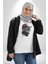 Pilot Çeketli Deri Şapkalı Cool Kedi Kadın Erkek Unisex Beyaz Organik Baskılı T-Shirt Penye Yüksek Kalite 3