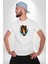 At Kafası Renkli Kadın Erkek Unisex Beyaz Organik Baskılı T-Shirt Penye Yüksek Kalite 5