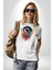 Bulutlar Astronot Uzay Kadın Erkek Unisex Beyaz Organik Baskılı T-Shirt Penye Yüksek Kalite 1