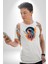 Bulutlar Astronot Uzay Kadın Erkek Unisex Beyaz Organik Baskılı T-Shirt Penye Yüksek Kalite 3