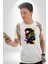 Canlı Afrobeat Füzyon Renkli Siluet Kadın Erkek Unisex Beyaz Organik Baskılı T-Shirt Penye Yüksek Kalite 1
