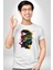 Canlı Afrobeat Füzyon Renkli Siluet Kadın Erkek Unisex Beyaz Organik Baskılı T-Shirt Penye Yüksek Kalite 2