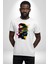 Canlı Afrobeat Füzyon Renkli Siluet Kadın Erkek Unisex Beyaz Organik Baskılı T-Shirt Penye Yüksek Kalite 3