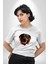 Rottweiler Ateşli Kafası Koca Kafa Kadın Erkek Unisex Beyaz Organik Baskılı T-Shirt Penye Yüksek Kalite 2