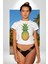 Ananas Meyve Kadın Erkek Unisex Beyaz Organik Baskılı T-Shirt Penye Yüksek Kalite 1