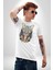 Kulaklık Kedi Kadın Erkek Unisex Beyaz Organik Baskılı T-Shirt Penye Yüksek Kalite 4