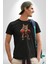 Boks Yapan Kedi Kadın Erkek Unisex Siyah Organik Baskılı T-Shirt Penye Yüksek Kalite 5