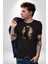 Cadılar Bayramı Kedi Kadın Erkek Unisex Siyah Organik Baskılı T-Shirt Penye Yüksek Kalite 4