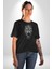Siyah Kurt Kadın Erkek Unisex Siyah Organik Baskılı T-Shirt Penye Yüksek Kalite 2