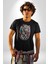 Siyah Kaplan Ailesi Renkli Tüyler Kadın Erkek Unisex Siyah Organik Baskılı T-Shirt Penye Yüksek Kalite 2