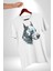 Robot Cyborg Köpek Doberman Kadın Erkek Unisex Beyaz Organik Baskılı T-Shirt Penye Yüksek Kalite 3