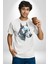 Robot Cyborg Köpek Doberman Kadın Erkek Unisex Beyaz Organik Baskılı T-Shirt Penye Yüksek Kalite 5
